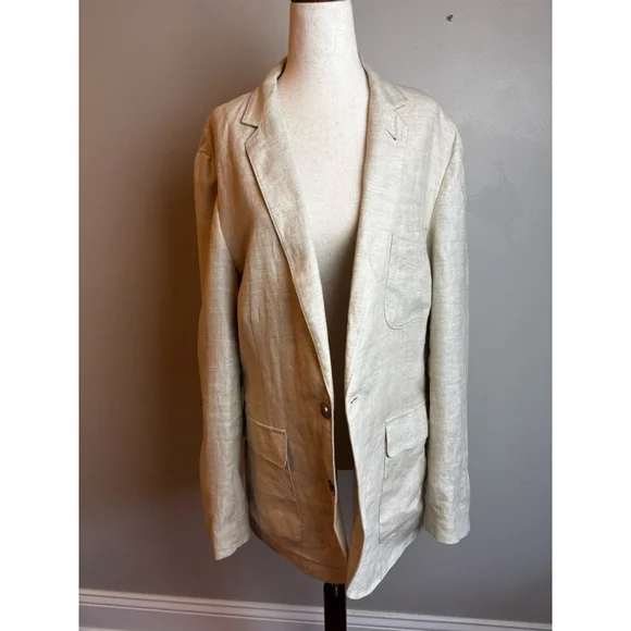 Men's J.Crew Beige Linen Sport Coat & Blazer NWT casual sporty designer - Picture 1 of 9
